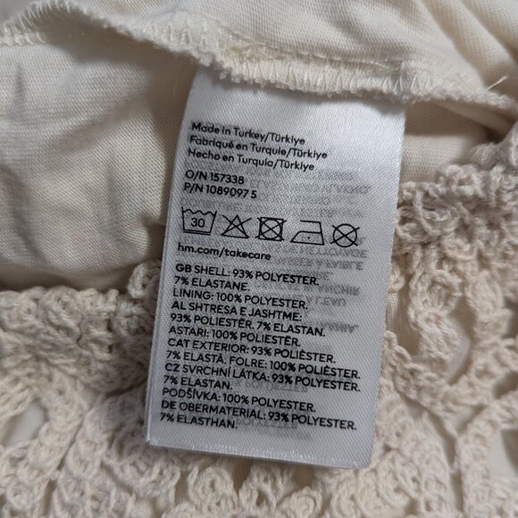 H&M Crochet Straight Leg Pants Cream Size S - Picture 10 of 12